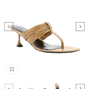 PROENZA SCHOULER Cable T Strap Women’s Tan Strappy Kitten Heel Sandal 37 6.5